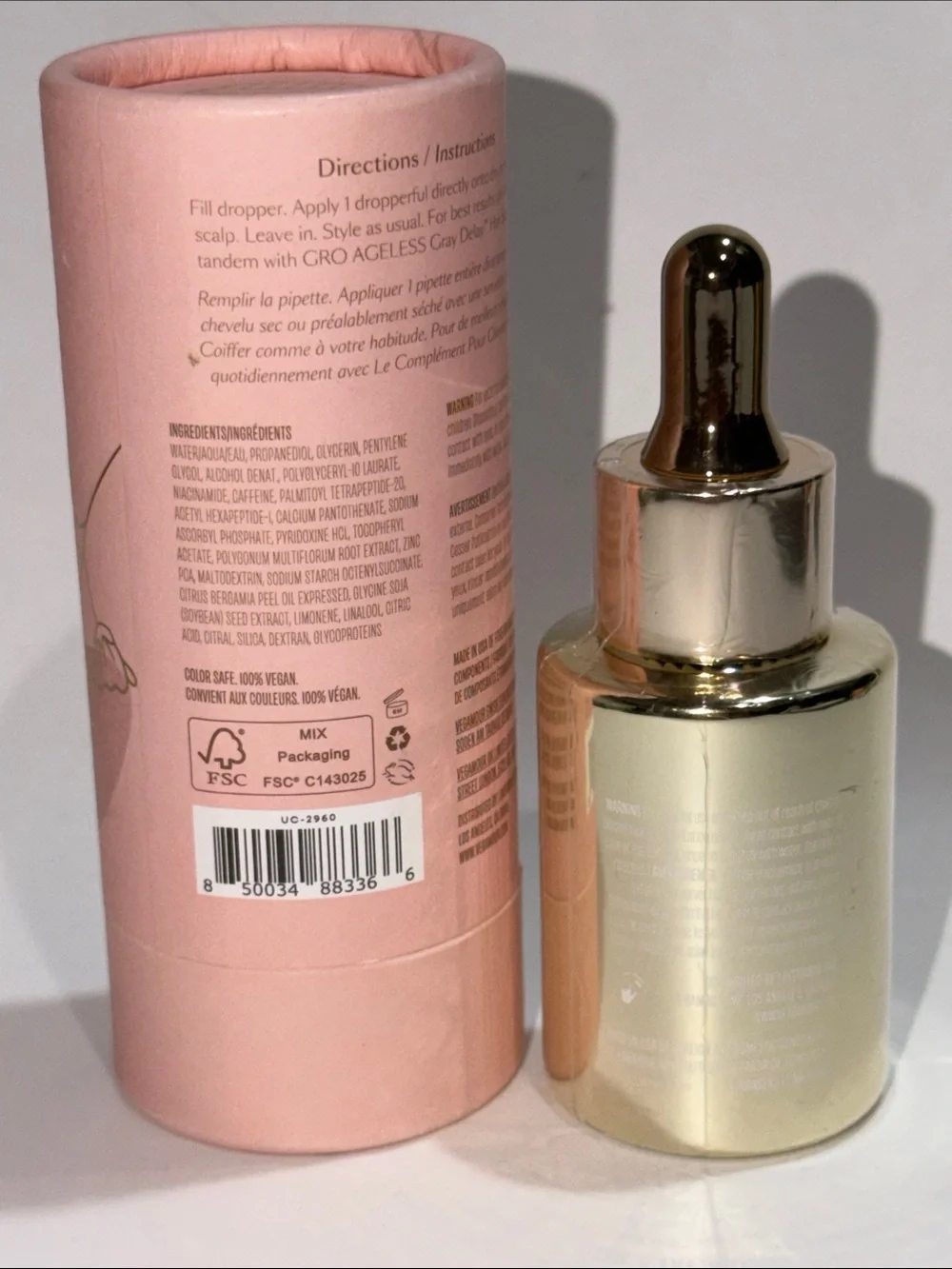 VEGEMOUR GRO AGELESS Anti-Gray Hair Serum • FULL SIZE SEALED 1 Oz. Bottle NEW!